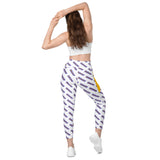 Webster White Leggings with Gold Pockets
