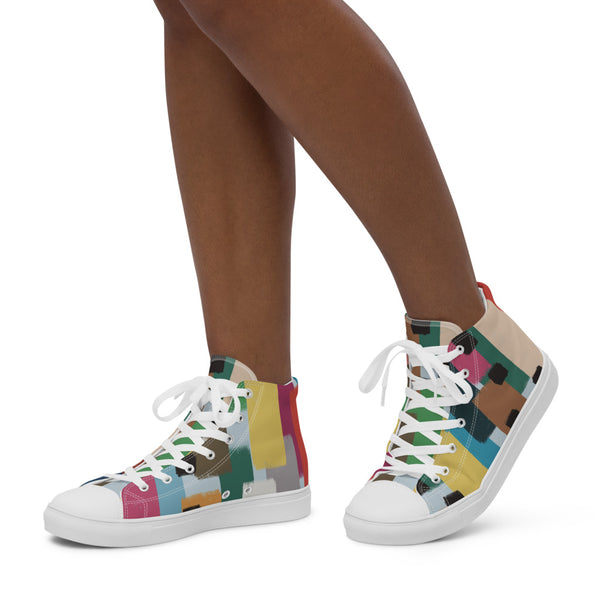 Coffee Martini Women’s high top canvas shoes