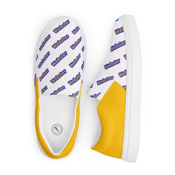 Webster White and Gold Women’s slip-on canvas shoes